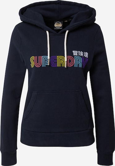 Superdry Sportisks džemperis, krāsa - tumši zils / debeszils / dzeltens / debesu lillā, Preces skats