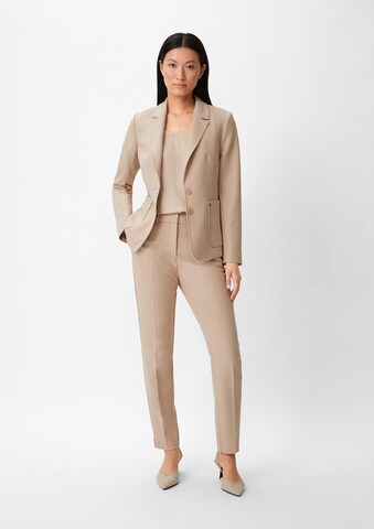 COMMA Regular Pleat-Front Pants in Beige