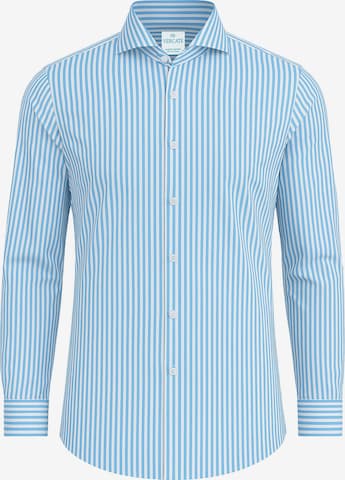Vercate Slim fit Button Up Shirt 'No. 6' in Blue: front