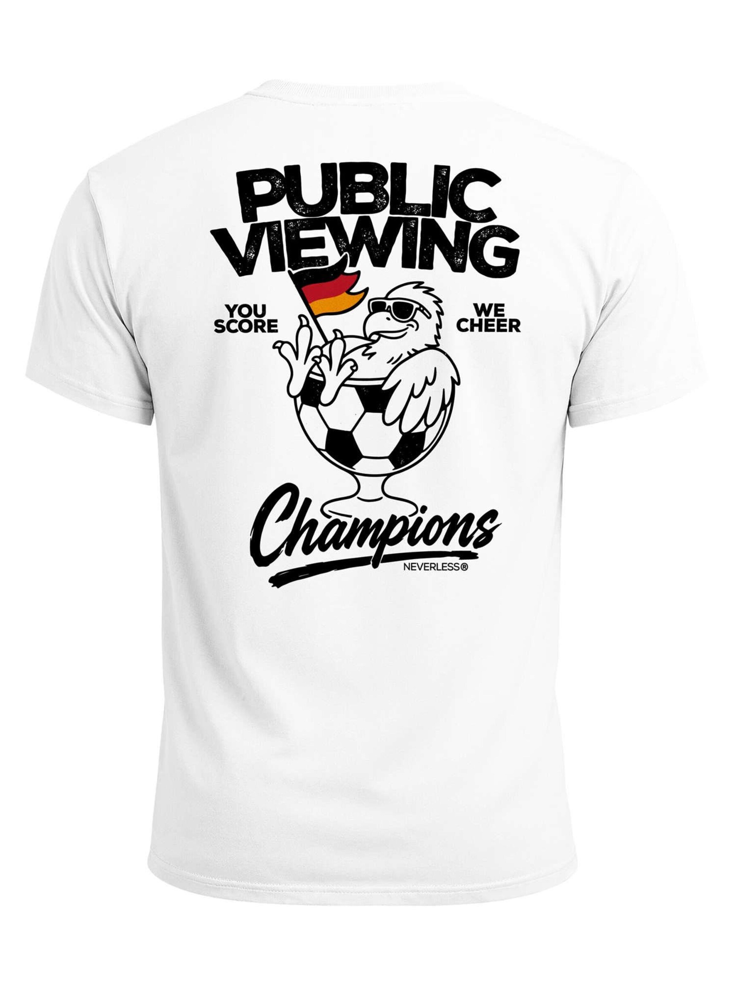 Neverless Shirt 'Public Viewing Champion'‌‌‌‌‌‌‌‌‌ in Weiß: Vorderseite