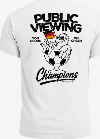 Neverless Shirt 'Public Viewing Champion' in Weiß: Vorderseite