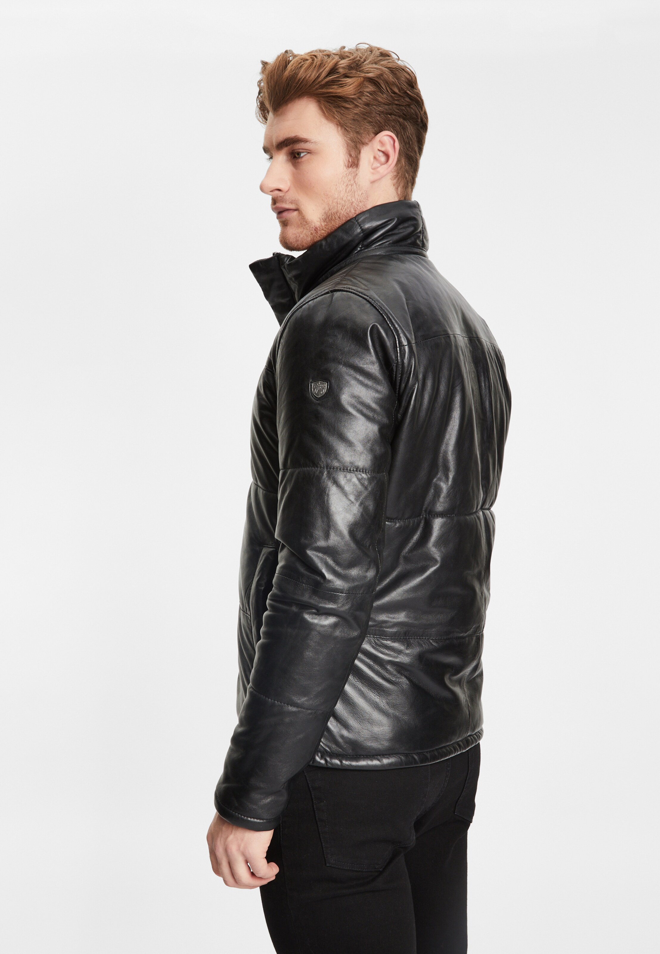 Männer Große Größen Gipsy Lederjacke in Schwarz - XT31678 Männer Große Größen Gipsy Lederjacke in Schwarz - XT31678