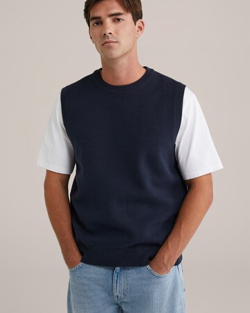 WE Fashion - Camiseta sin mangas en azul: frente