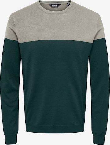 Only & Sons Пуловер 'WYLER' в зелено: отпред