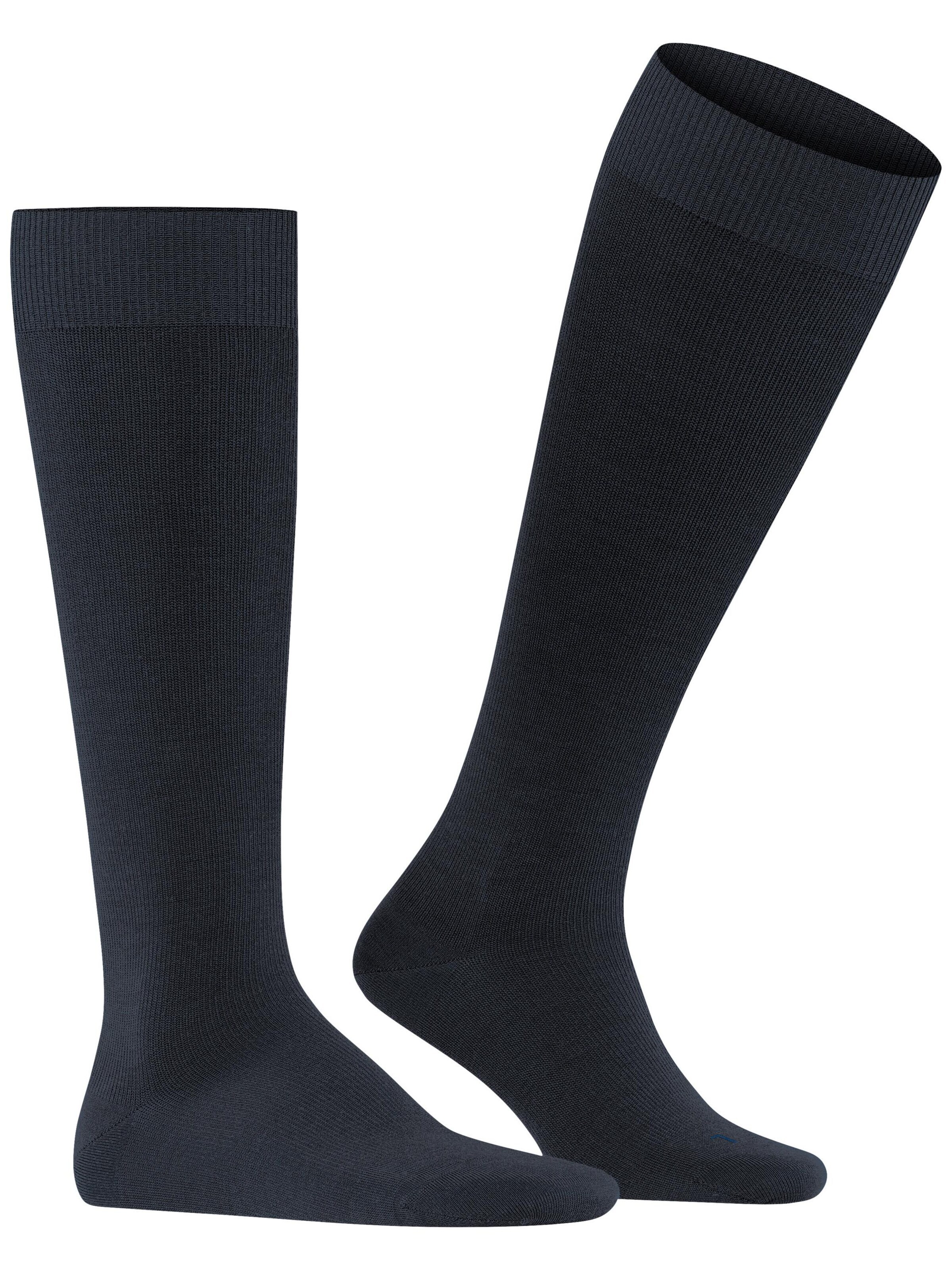 FALKE Knee High Socks 'Energizing Wool' in Blue: front