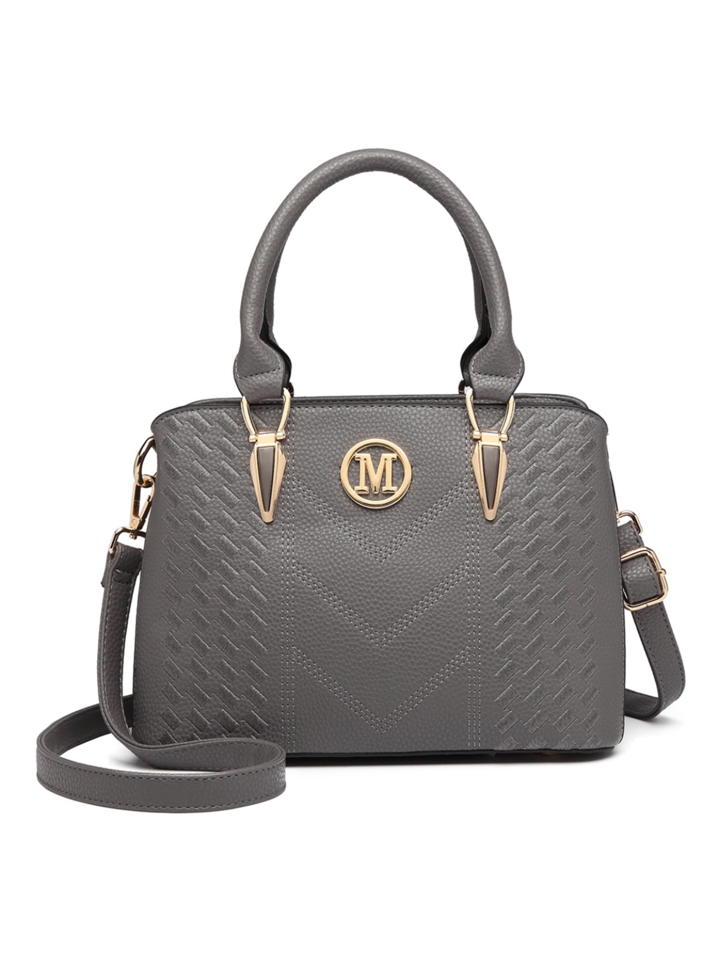 Miss Lulu Shoulder Bag in Grey: front