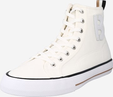 BOSS Black High-Top Sneakers 'Aiden' in White: front