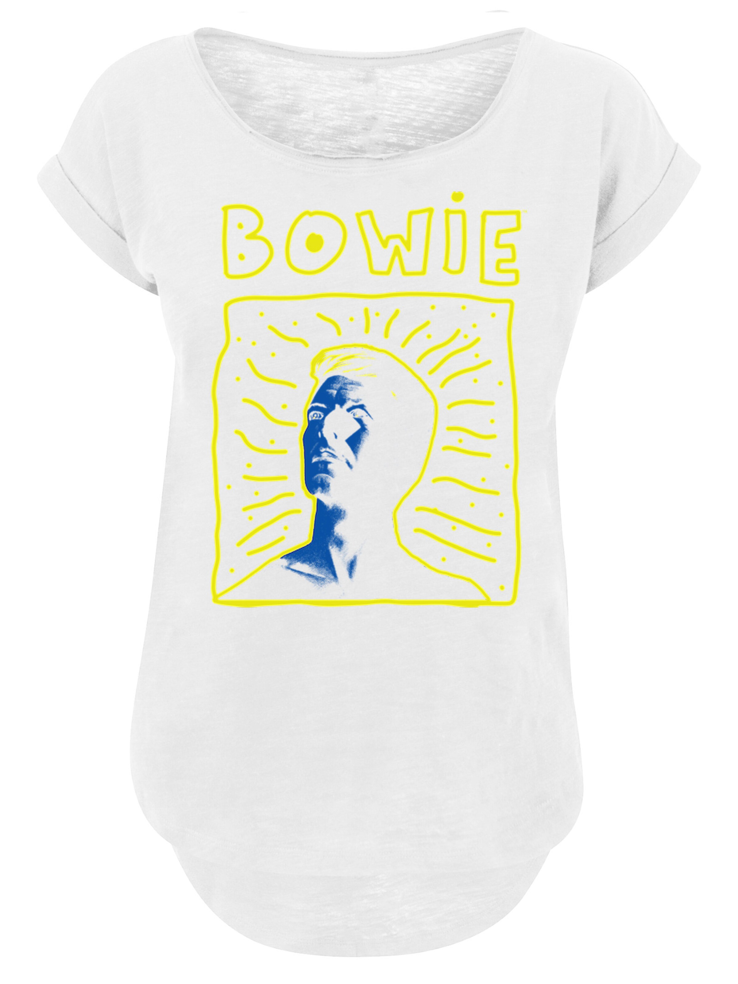 F4NT4STIC Shirt 'David Bowie 90s Frame' in Wit: voorkant