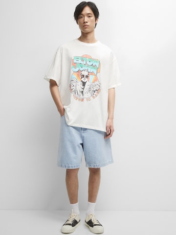 Pull&Bear T-shirt i vit