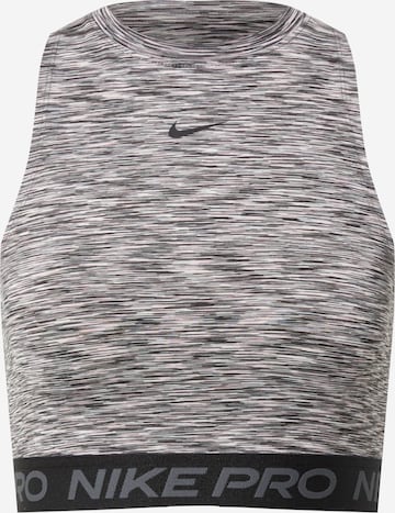 Sport top de la NIKE pe negru: față