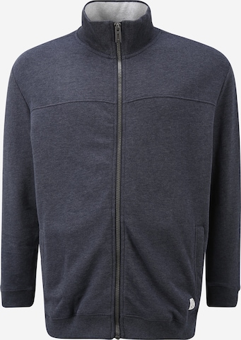 TOM TAILOR Men + Zip-Up Hoodie in Blue: front