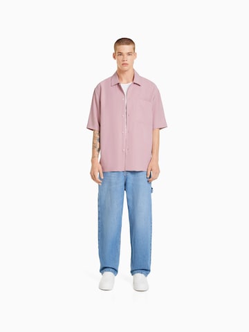 Bershka Comfort Fit Hemd in Pink