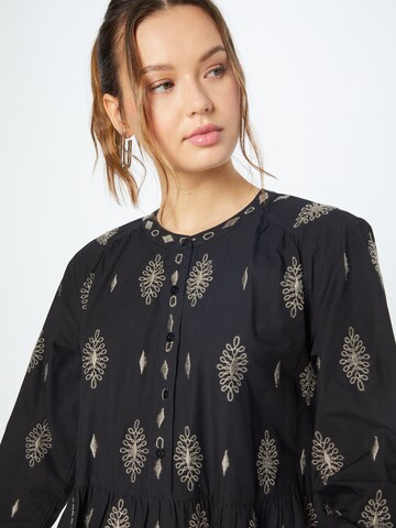 Flowers for Friends Shirt Dress in Black