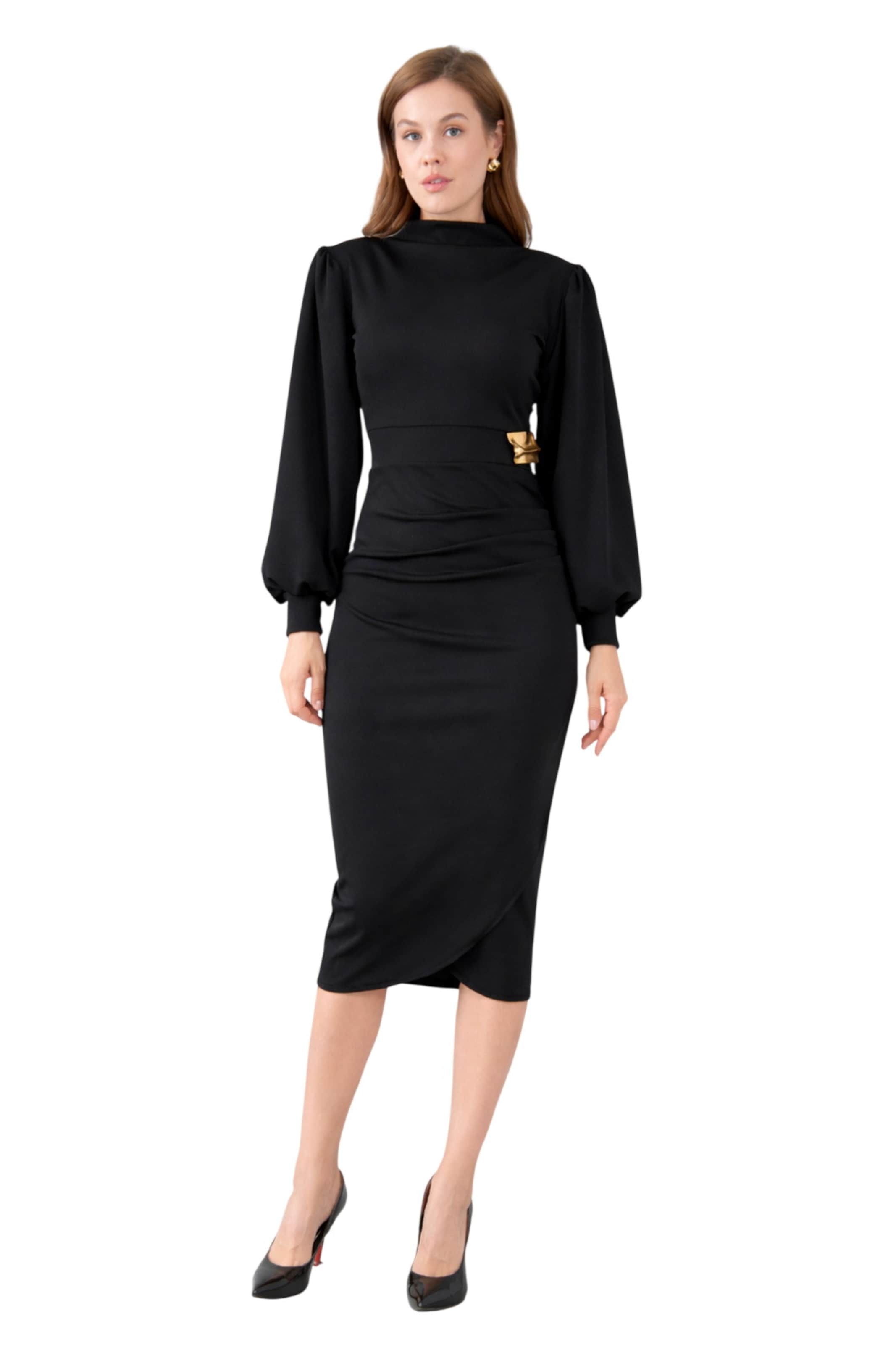 WOMAN VISION Kleid in Schwarz: Vorderseite
