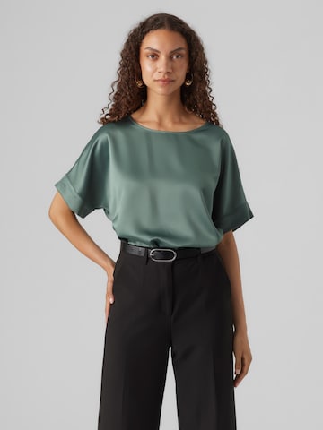 VERO MODA Blouse 'MERLE' in Groen: voorkant