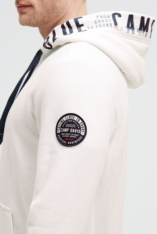 CAMP DAVID Zip-Up Hoodie in White