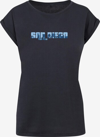 Merchcode T-Shirt 'Grand San Diego Skyline' in Blau: predná strana