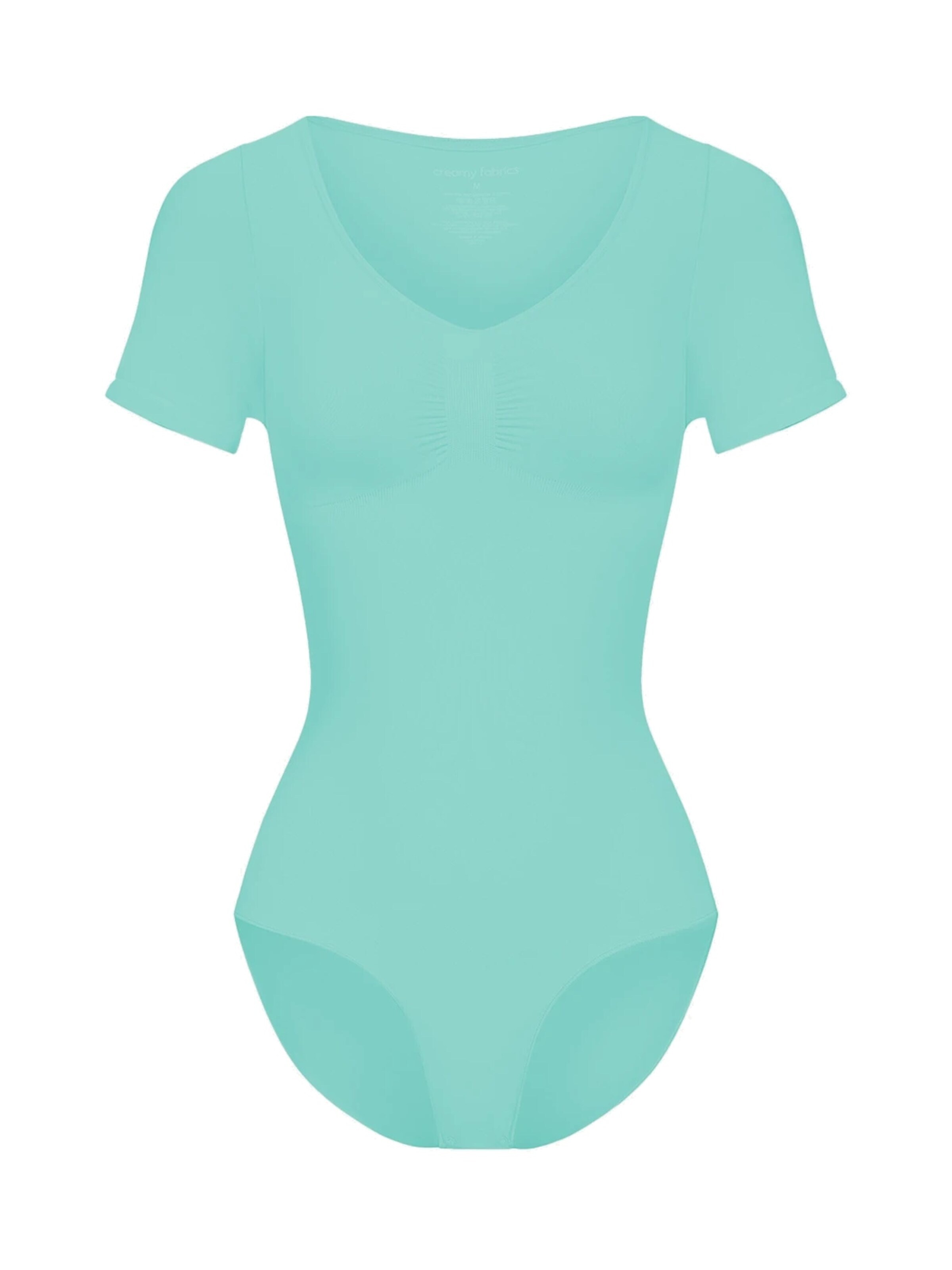 cfab Shapingbody 'T-Shirt Bodysuit Sculpting Shapewear mit Slip' in Groen: voorkant