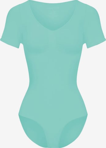 cfab Shapingbody 'T-Shirt Bodysuit Sculpting Shapewear mit Slip' in Groen: voorkant