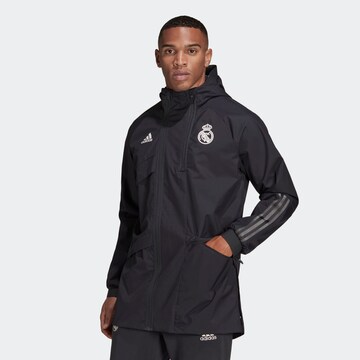 ADIDAS PERFORMANCE Sportjas 'Real Madrid Travel Drill' in Zwart: voorkant