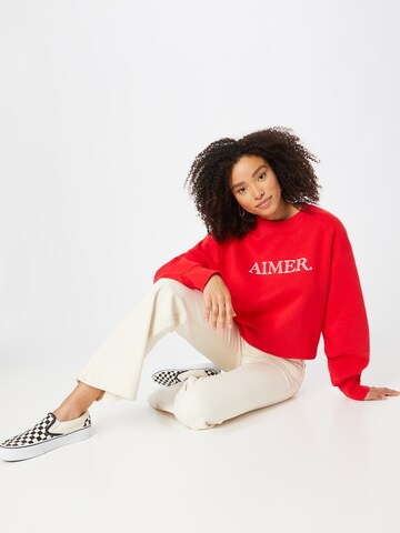 Les Petits Basics Sweatshirt 'Aimer' in Rot