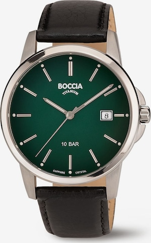 Boccia Titanium Analog Watch in Black: front