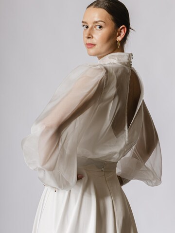 White Cherry Hamburg Blouse 'Bridal' in White