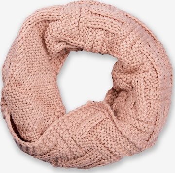 styleBREAKER Schlauchschal 'Strick Loop mit Gitter und Rippenmuster' in Pink: Vorderseite