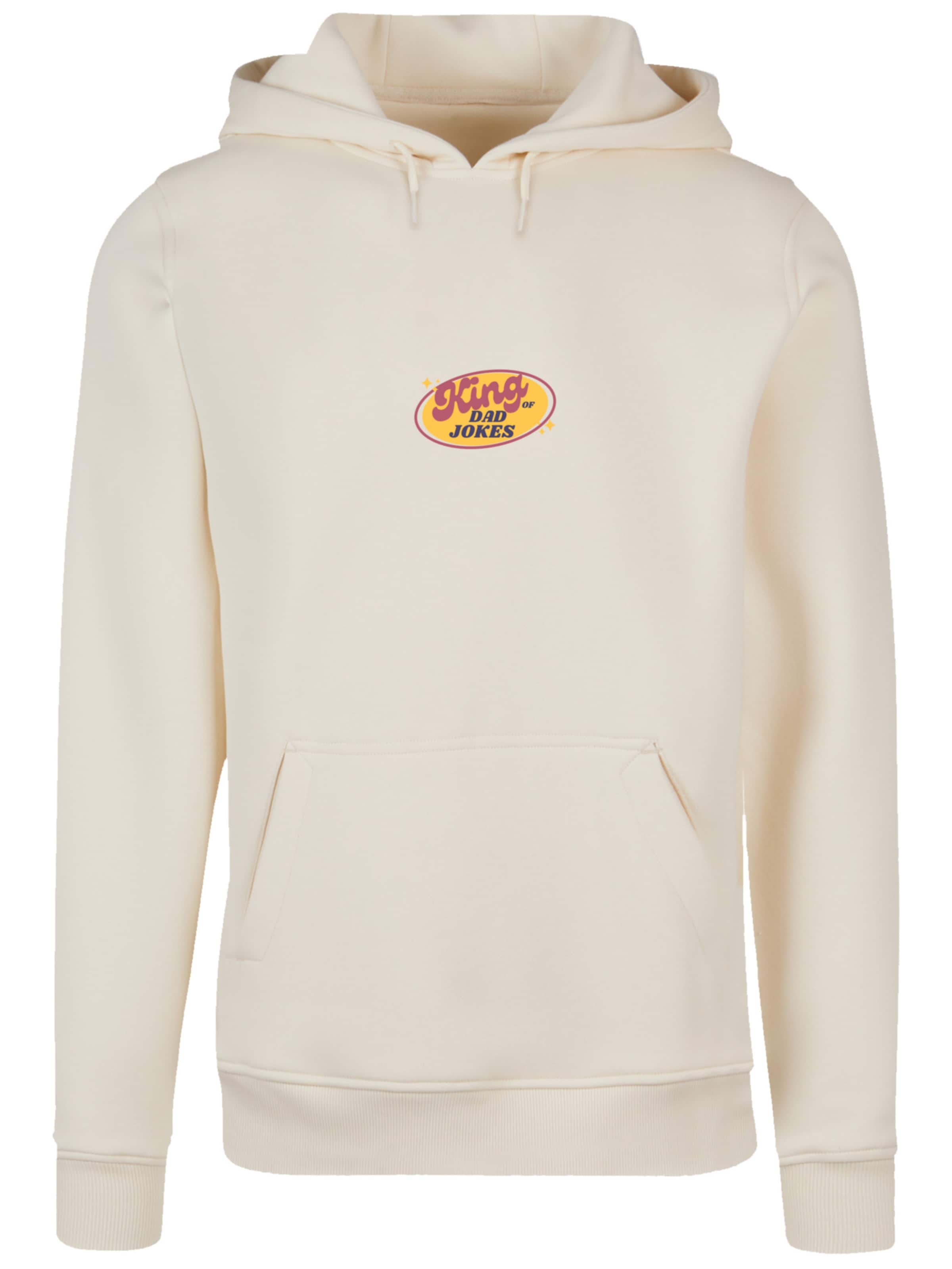 F4NT4STIC Sweatshirt 'King of Dad Jokes Witziges Vatertagsmotiv' in Beige: voorkant