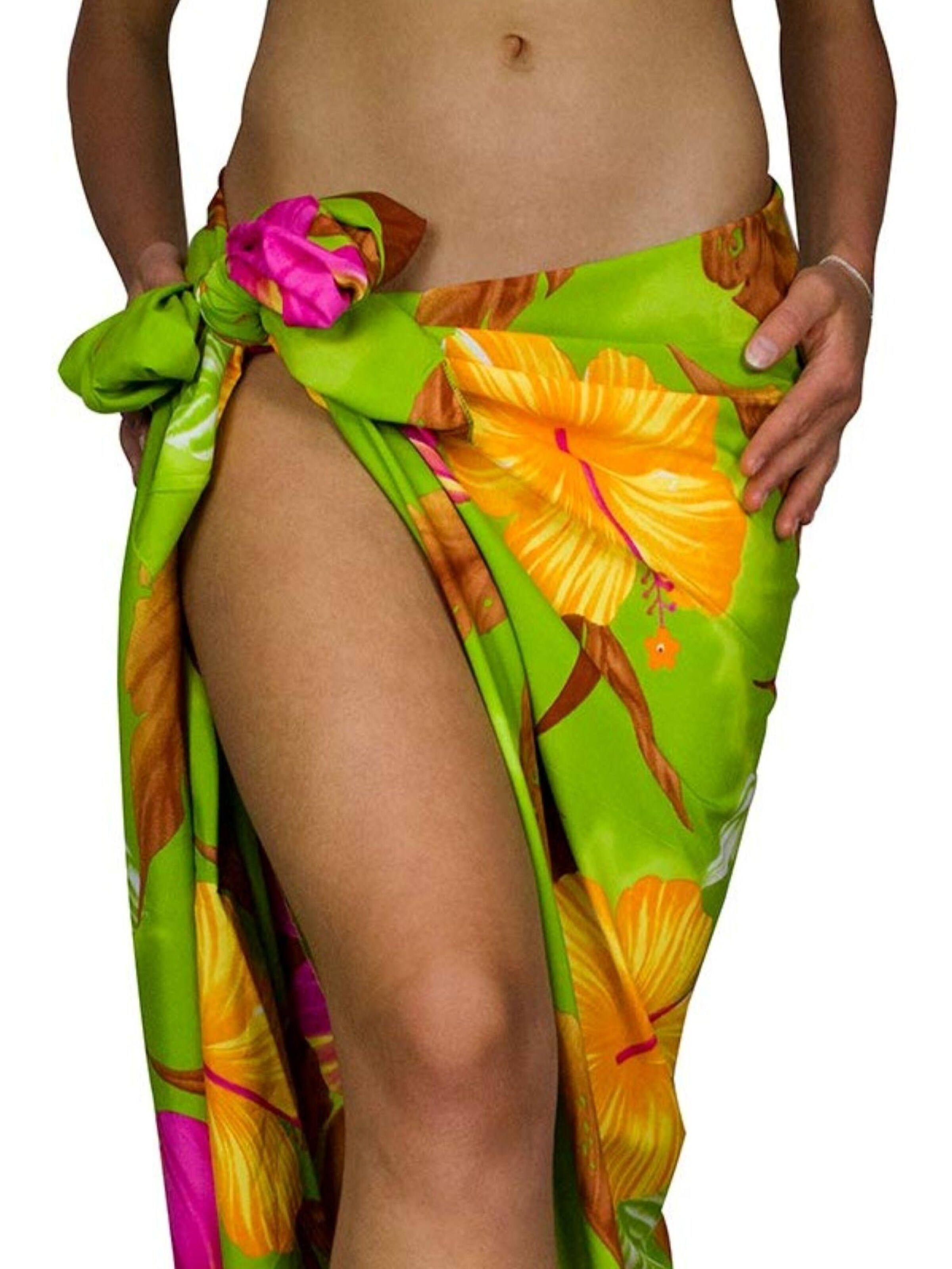 King Kameha Beach Towel 'Big Flower' in Green