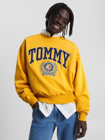 Sweat-shirt Tommy Jeans en jaune : devant