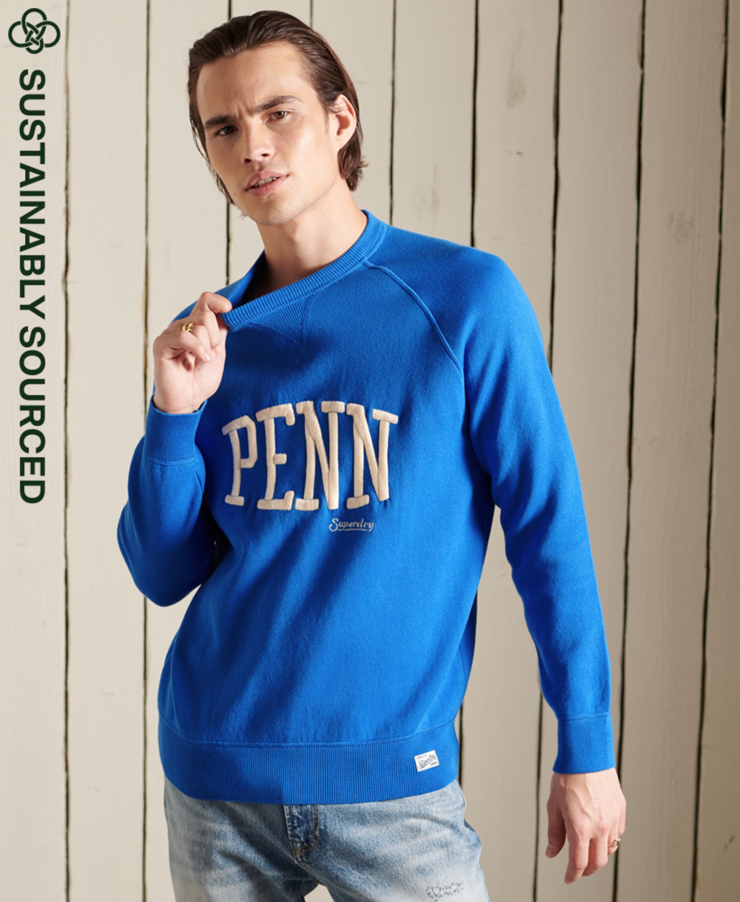 Männer Sweat Superdry Sweatshirt 'Varsity' in Grau - YN86597 Männer Sweat Superdry Sweatshirt 'Varsity' in Grau - YN86597