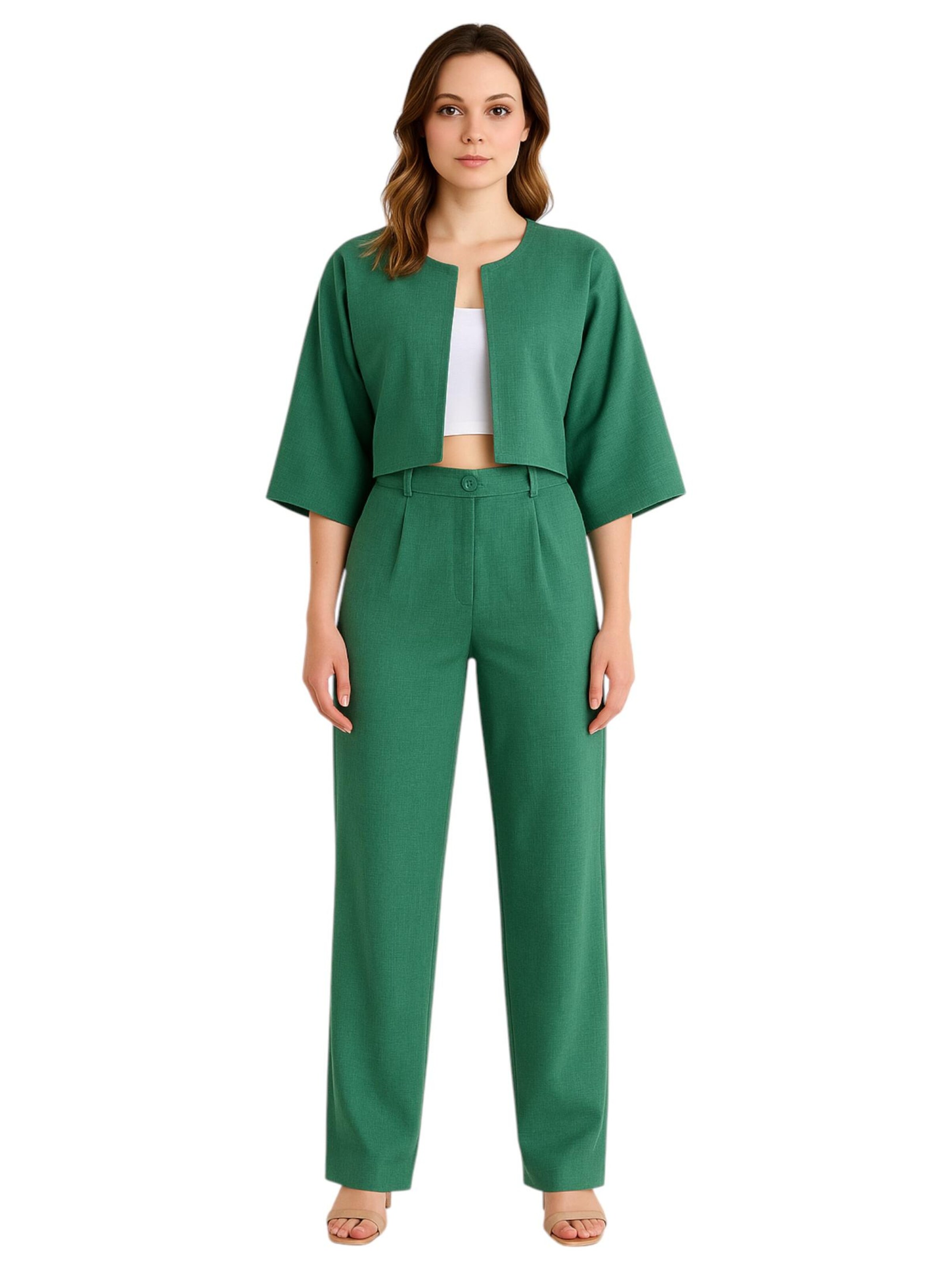 fashionshowcase Wide leg Broek 'LIRIN' in Groen