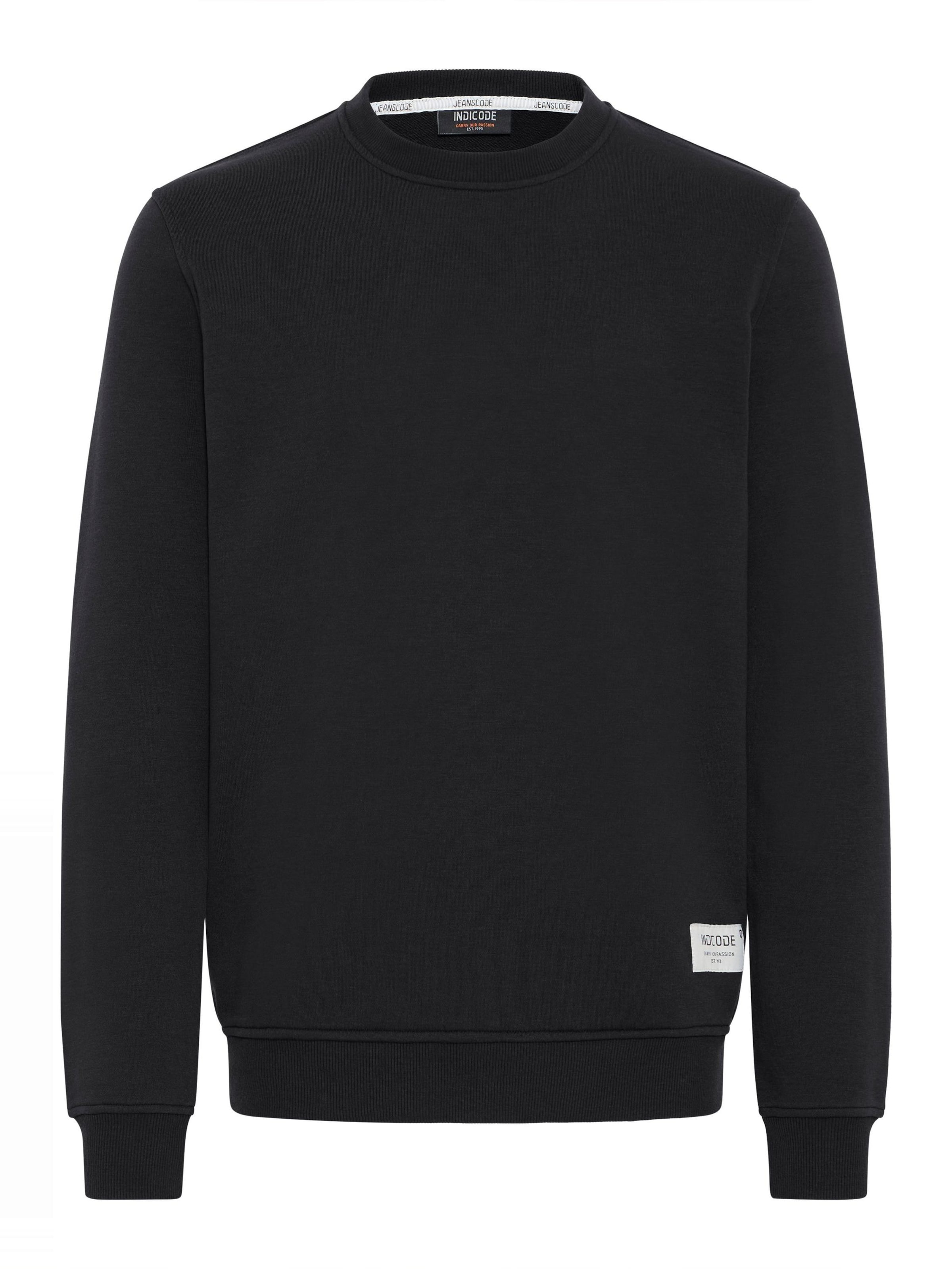 INDICODE JEANS Sweatshirt 'Playtor' in Zwart: voorkant