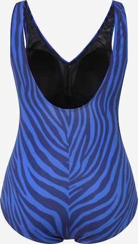 Ulla Popken Bustier Badeanzug in Blau