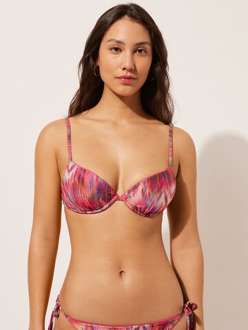 CALZEDONIA Push-up 'MULTICOLOR ETHNIC' Bikini Top in Mischfarben: Vorderseite