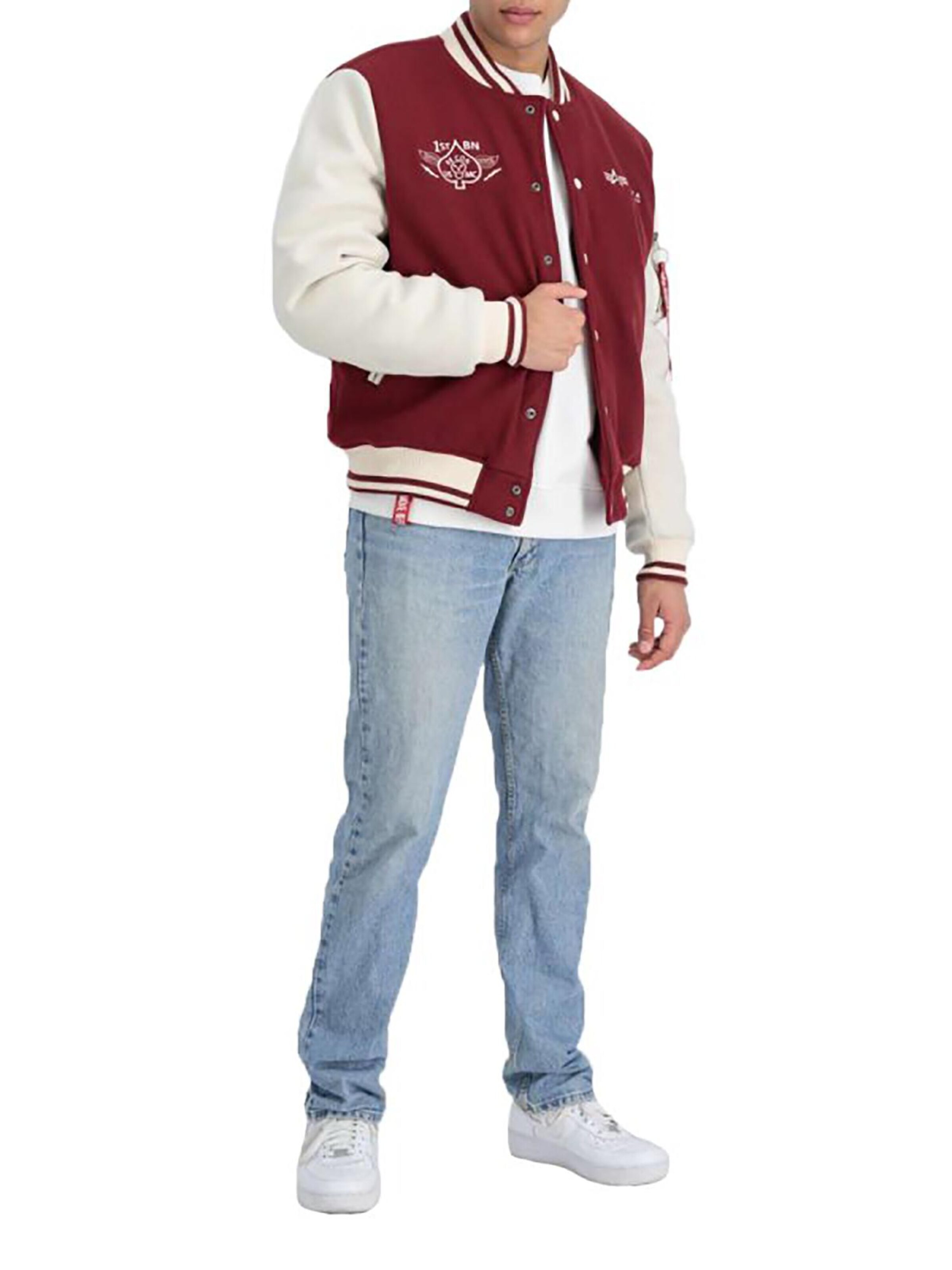 ALPHA INDUSTRIES - Casaco meia-estação 'Varsity Air Force' em vermelho: frente