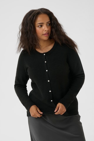Cardigan 'KCNiela' KAFFE CURVE en noir : devant