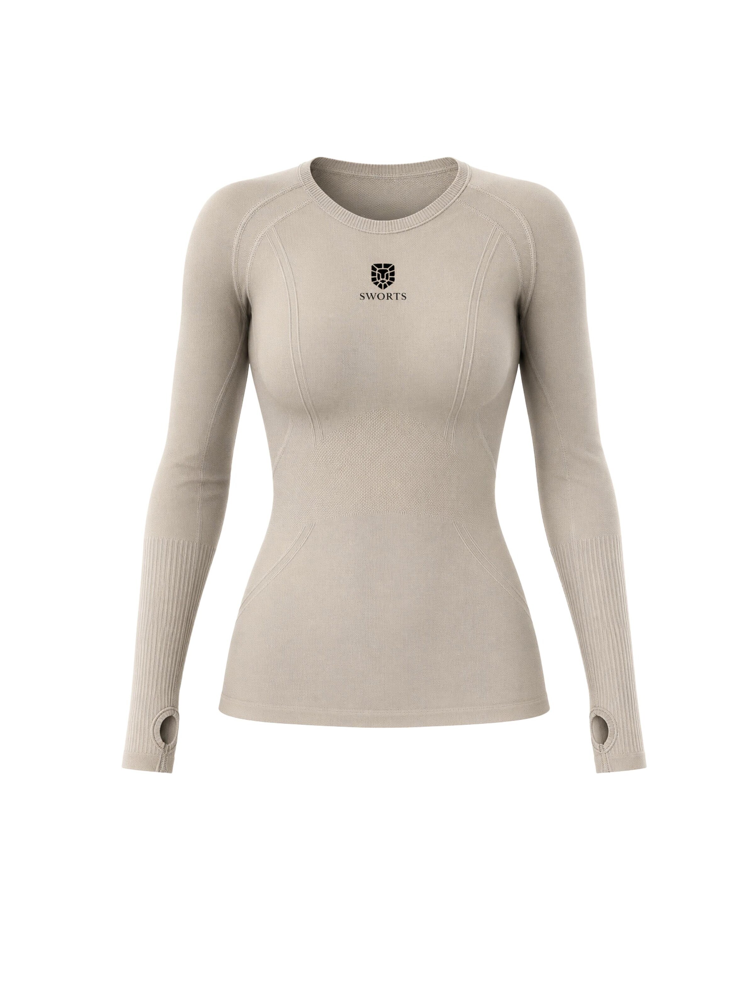 SWORTS Performance Shirt 'BASE' in Beige: front