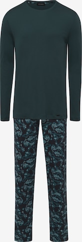 Hanro - Pijama comprido 'Night & Day' em verde: frente