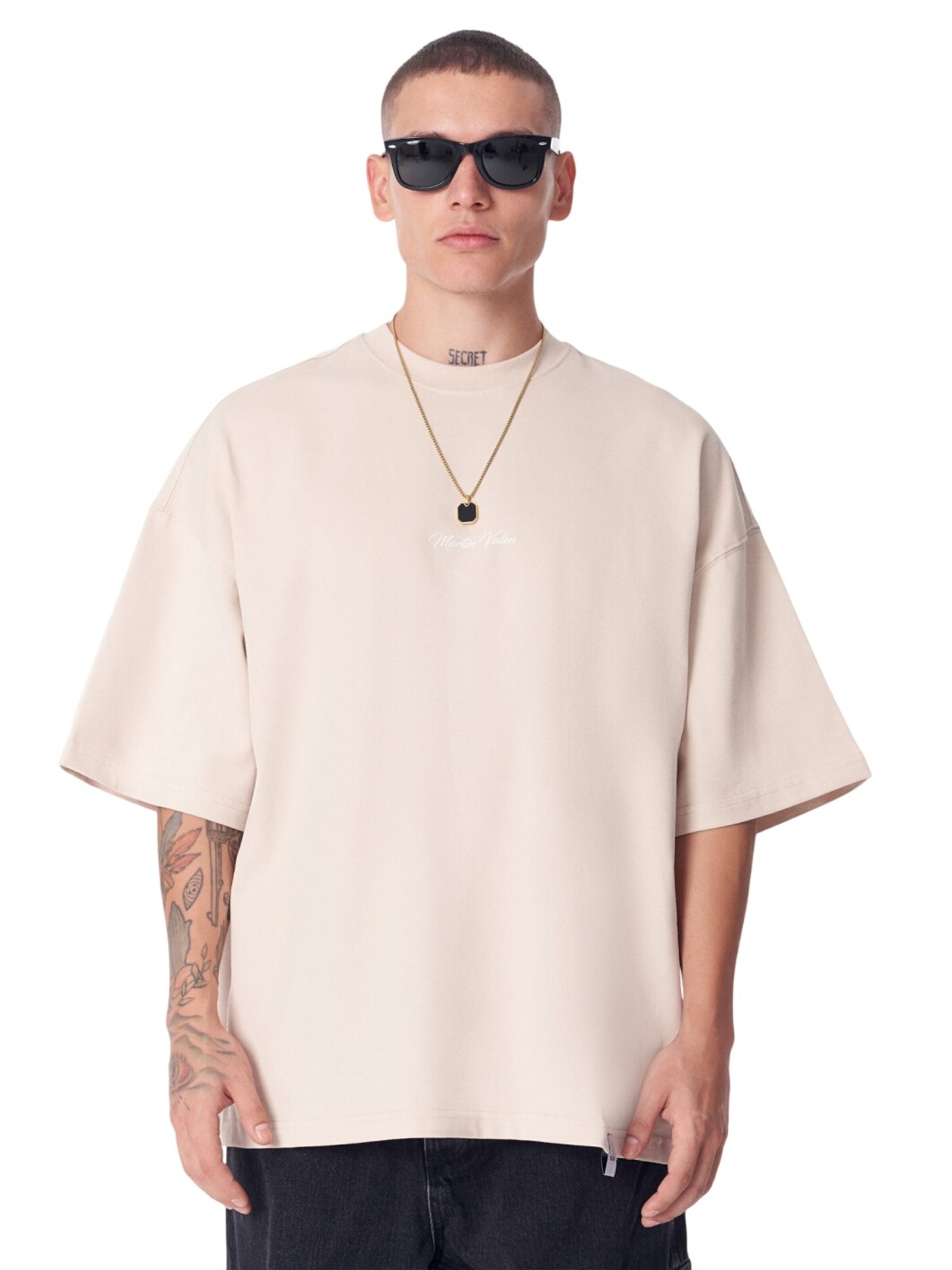 MARTIN VALEN Shirt in Beige: voorkant
