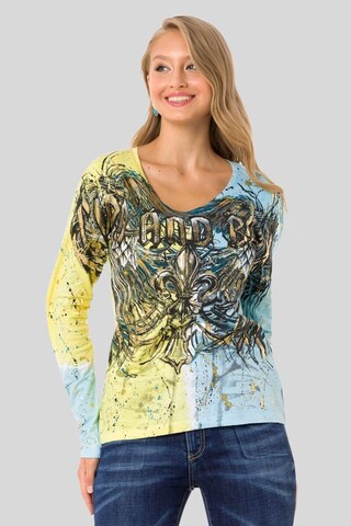 CIPO & BAXX Langarmshirt mit Markenprint in Mischfarben: Vorderseite