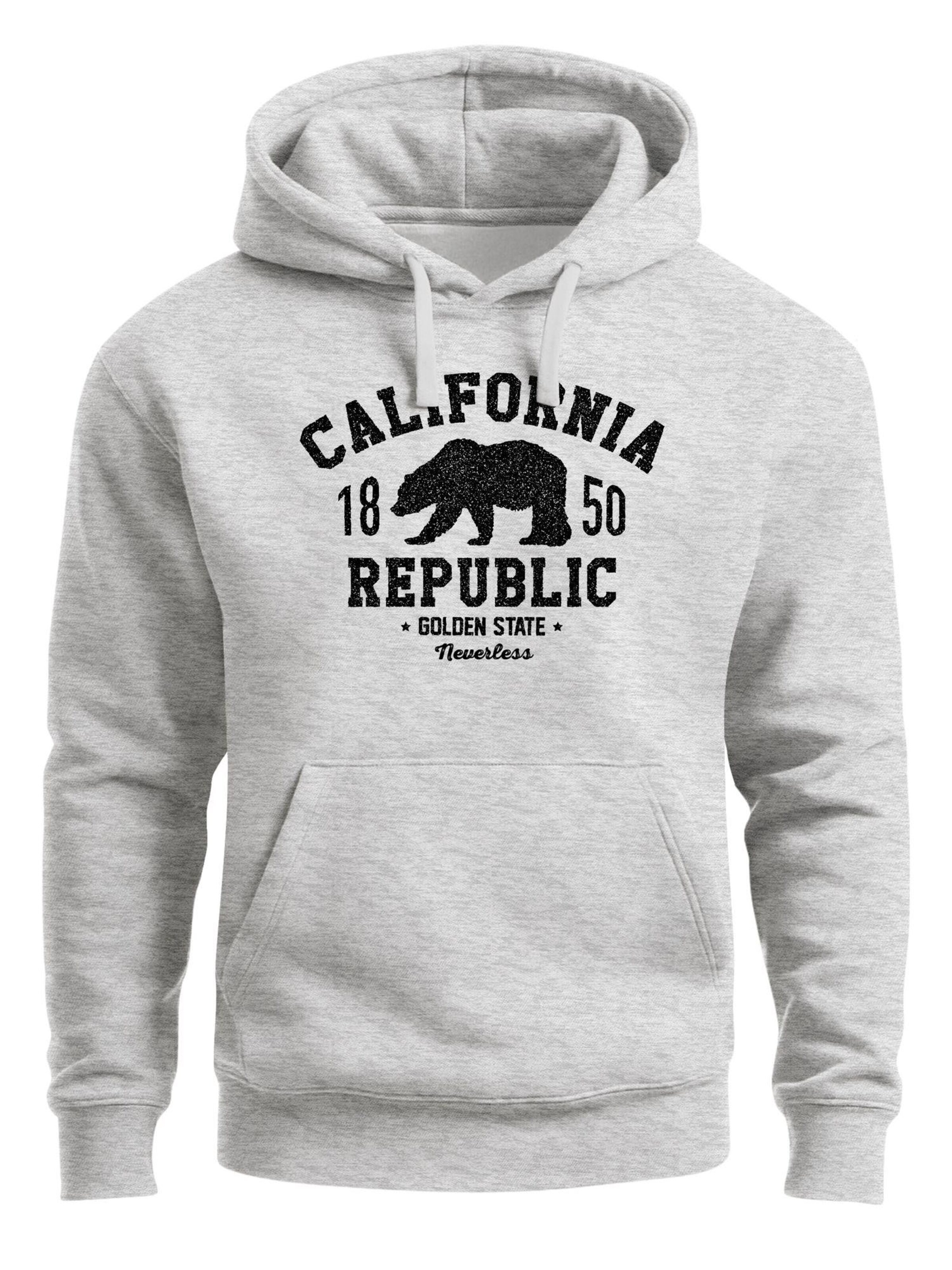 Neverless Sweatshirt 'California Republic'‌‌‌‌‌‌‌ in Grau: Vorderseite