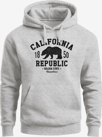 Neverless Sweatshirt 'California Republic' in Grau: Vorderseite