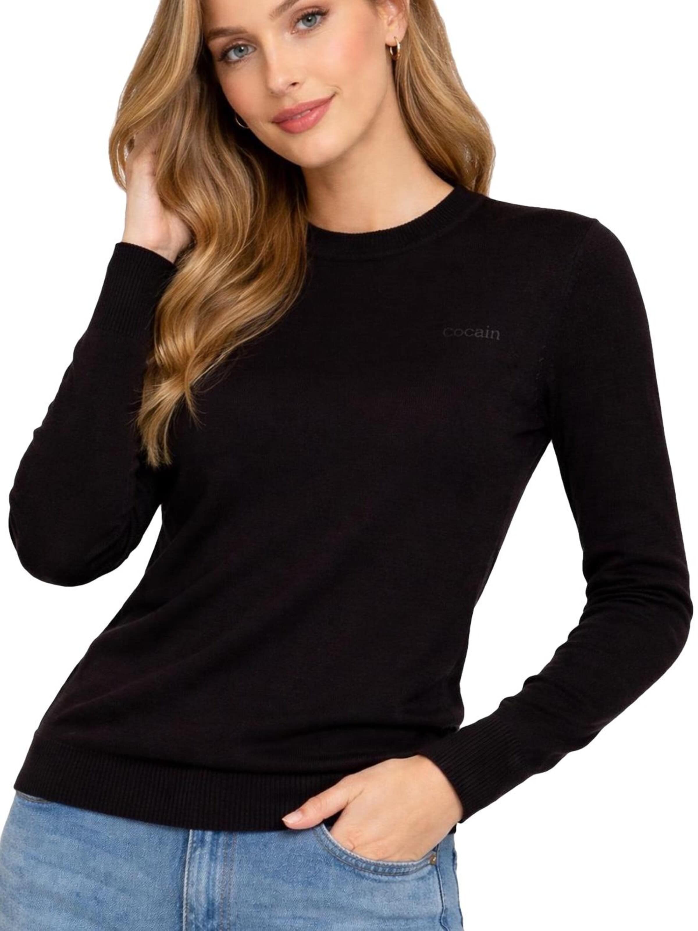 Cocain Underwear Sweater in Black: front