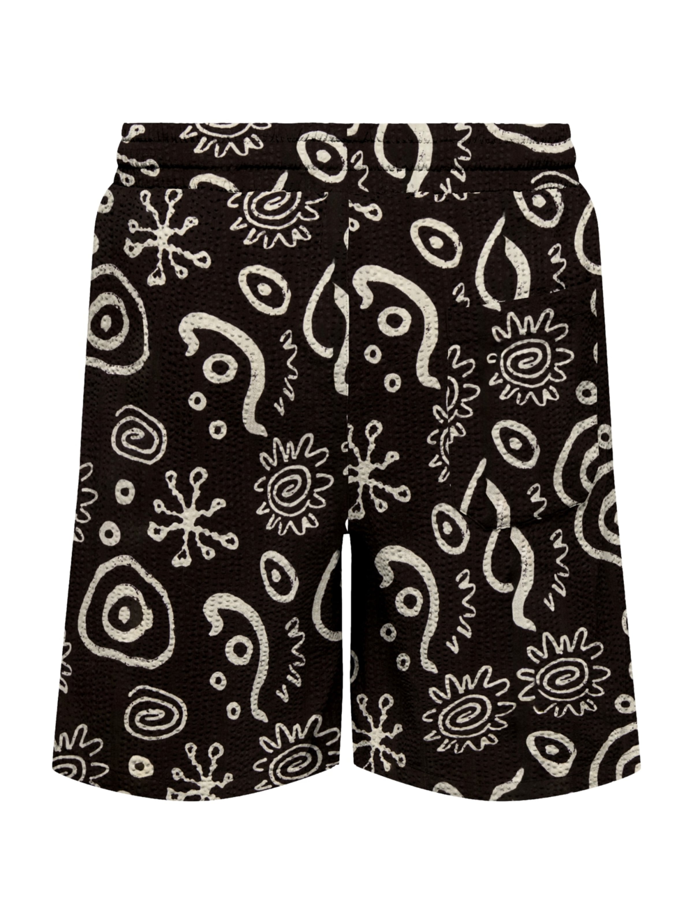 Only & Sons Loosefit Hose 'Cruz Seersucker' in Schwarz