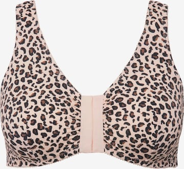 Ulla Popken Bralette Bra in Beige: front