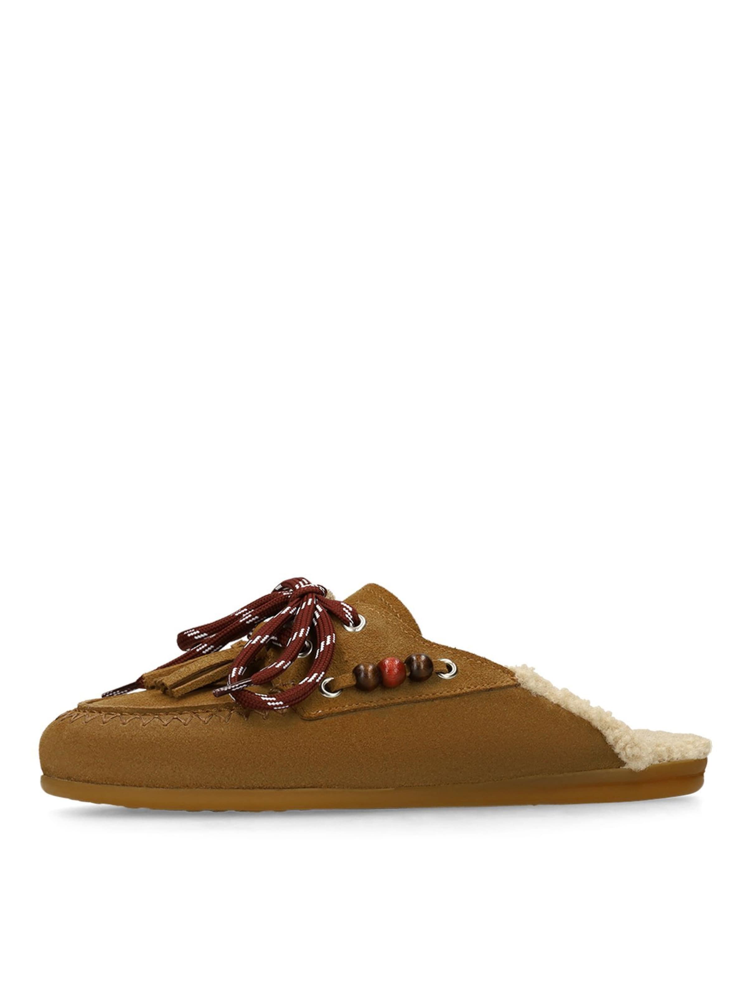 MANFIELD Pantoufle en 36 en cognac, Vue avec produit