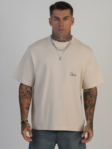T-Shirt SikSilk en beige : devant