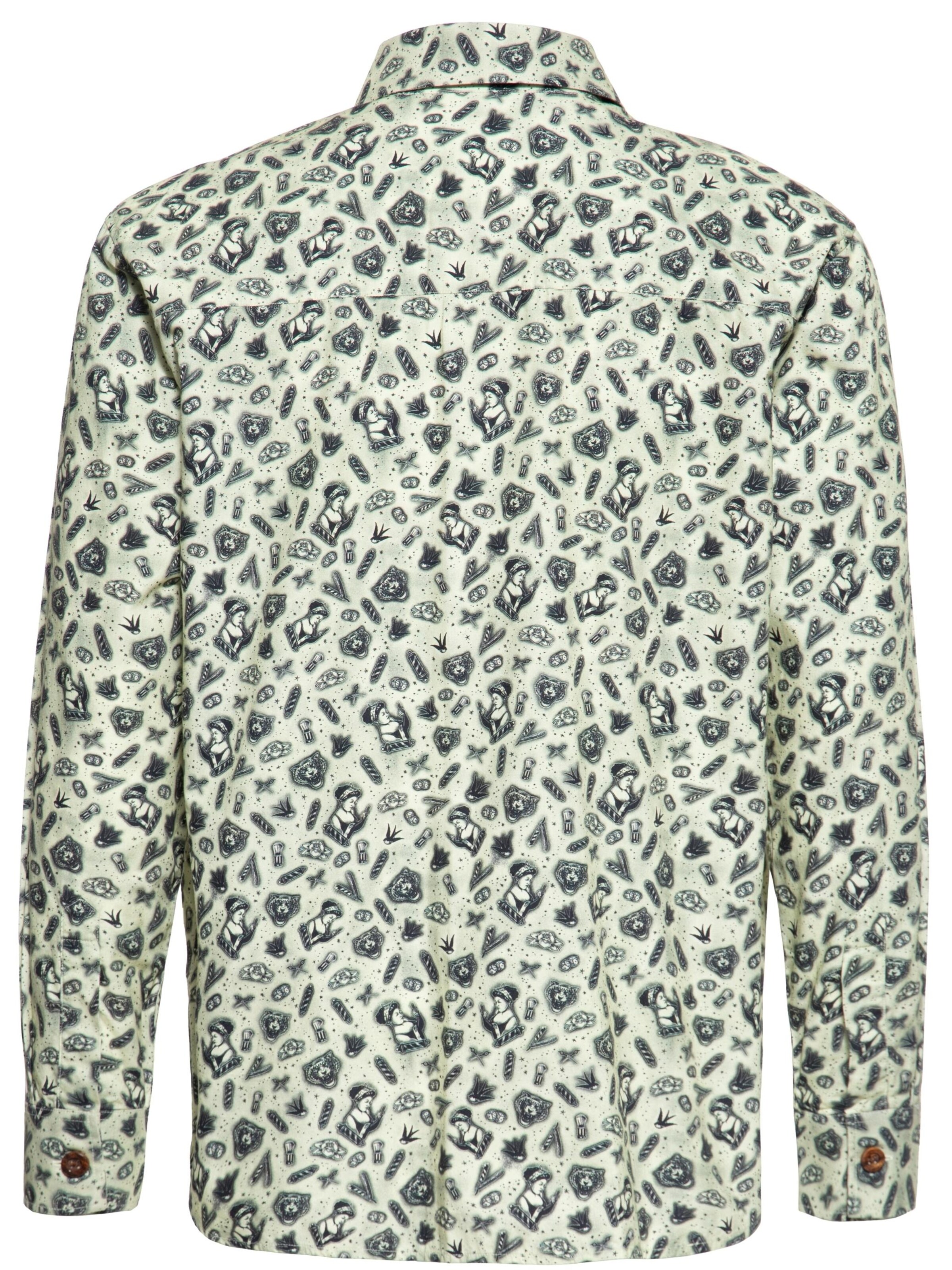 King Kerosin Regular fit Button Up Shirt in Yellow